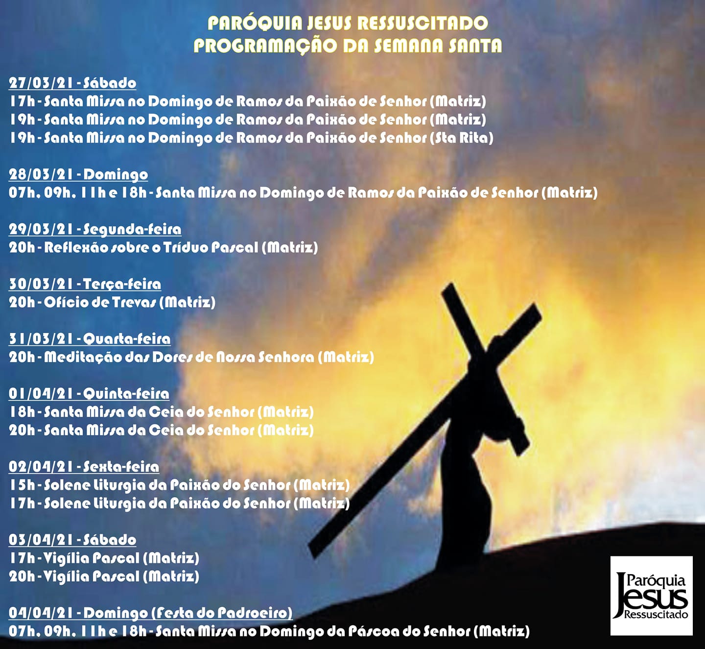 Programação da Semana Santa