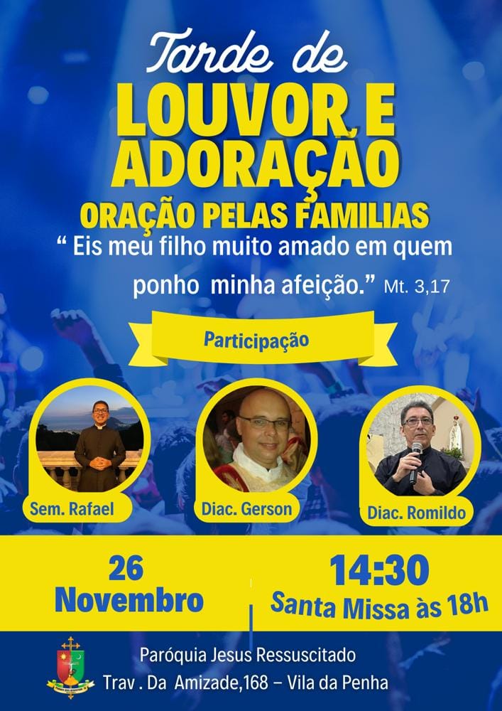 Tarde de Louvor e Adoração em 26 de Novembro