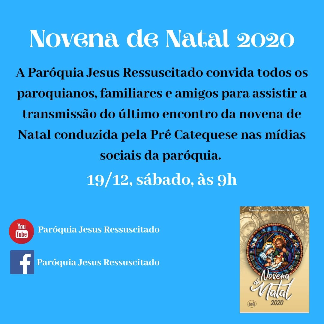 Novena de Natal 2020 na Paróquia Jesus Ressuscitado