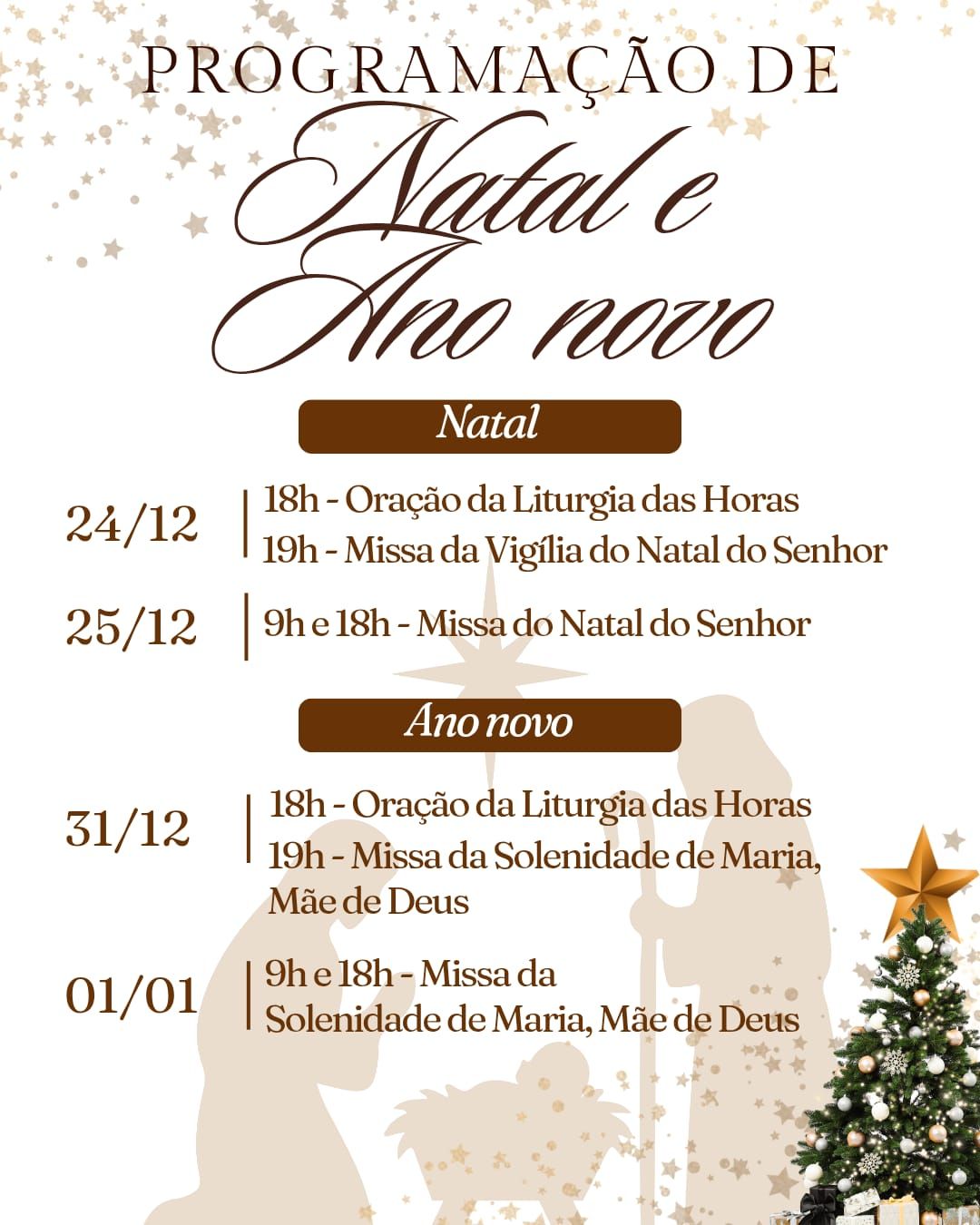Programação de Natal e Ano Novo - 2025-2026